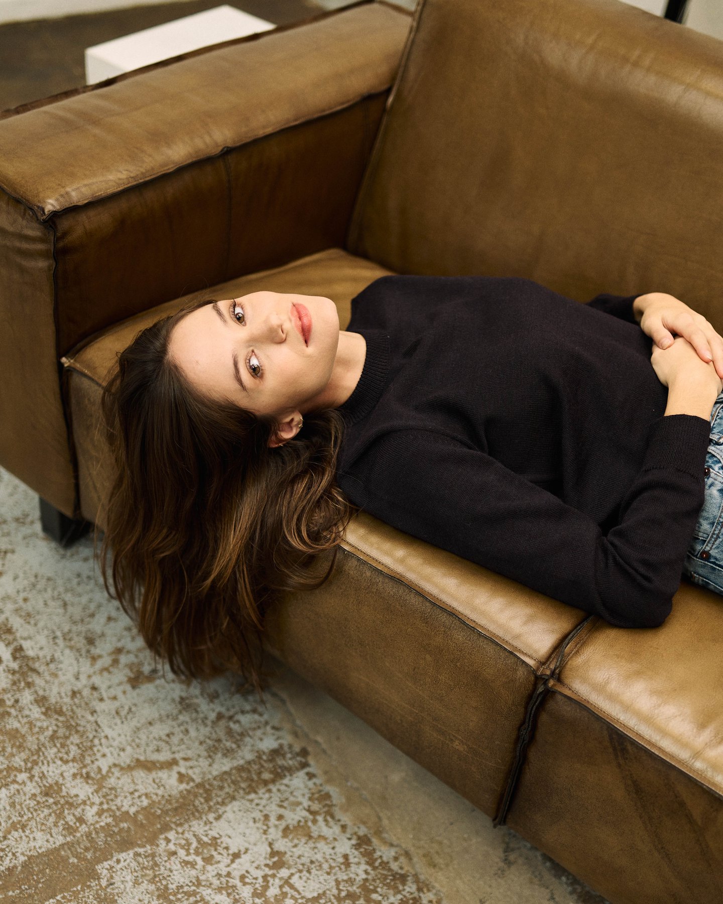 col rond femme bleu marine perus