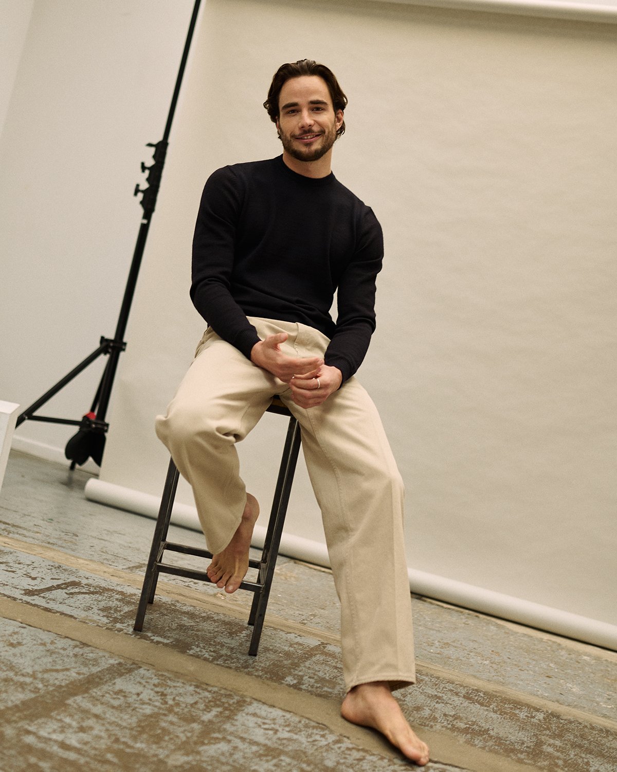 col rond homme bleu marine perus