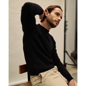 Pull col rond homme - Bleu marine 