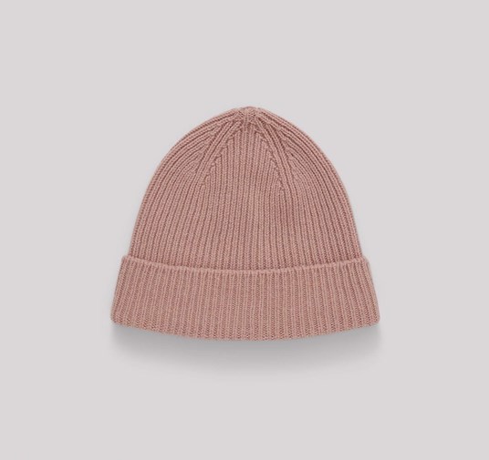 Bonnet en laine recyclée - Dusty Rose de Organic Basics