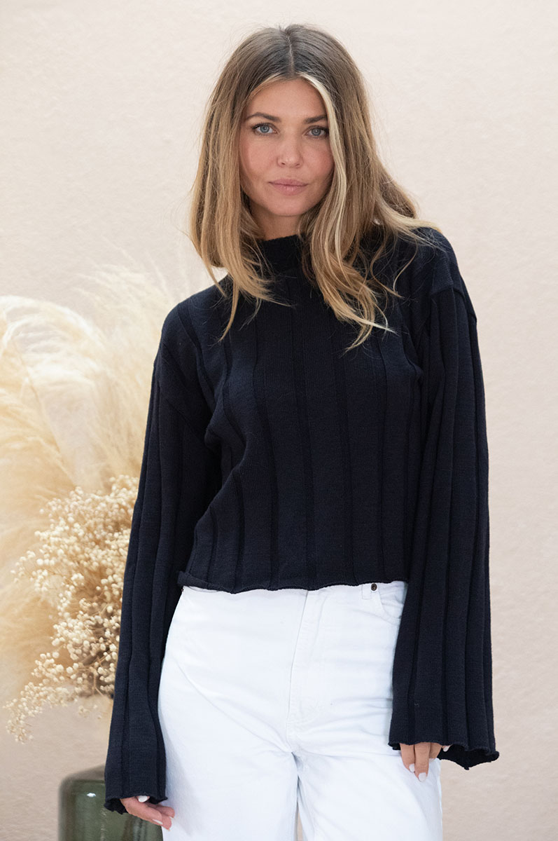 Pull Nashi en laine recyclée - Noir 3