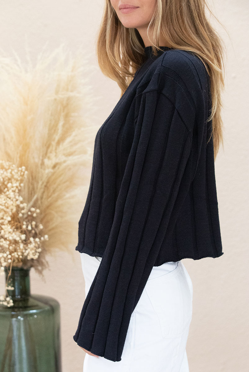 Pull Nashi en laine recyclée - Noir 4