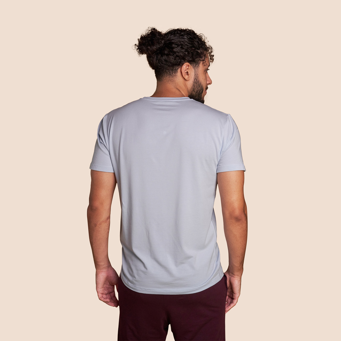 Tshirt bleu ciel confortable hommes coton micromodal