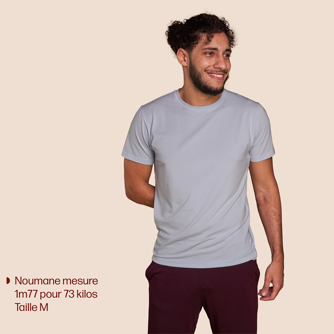 Tshirt bleu ciel confortable hommes coton micromodal