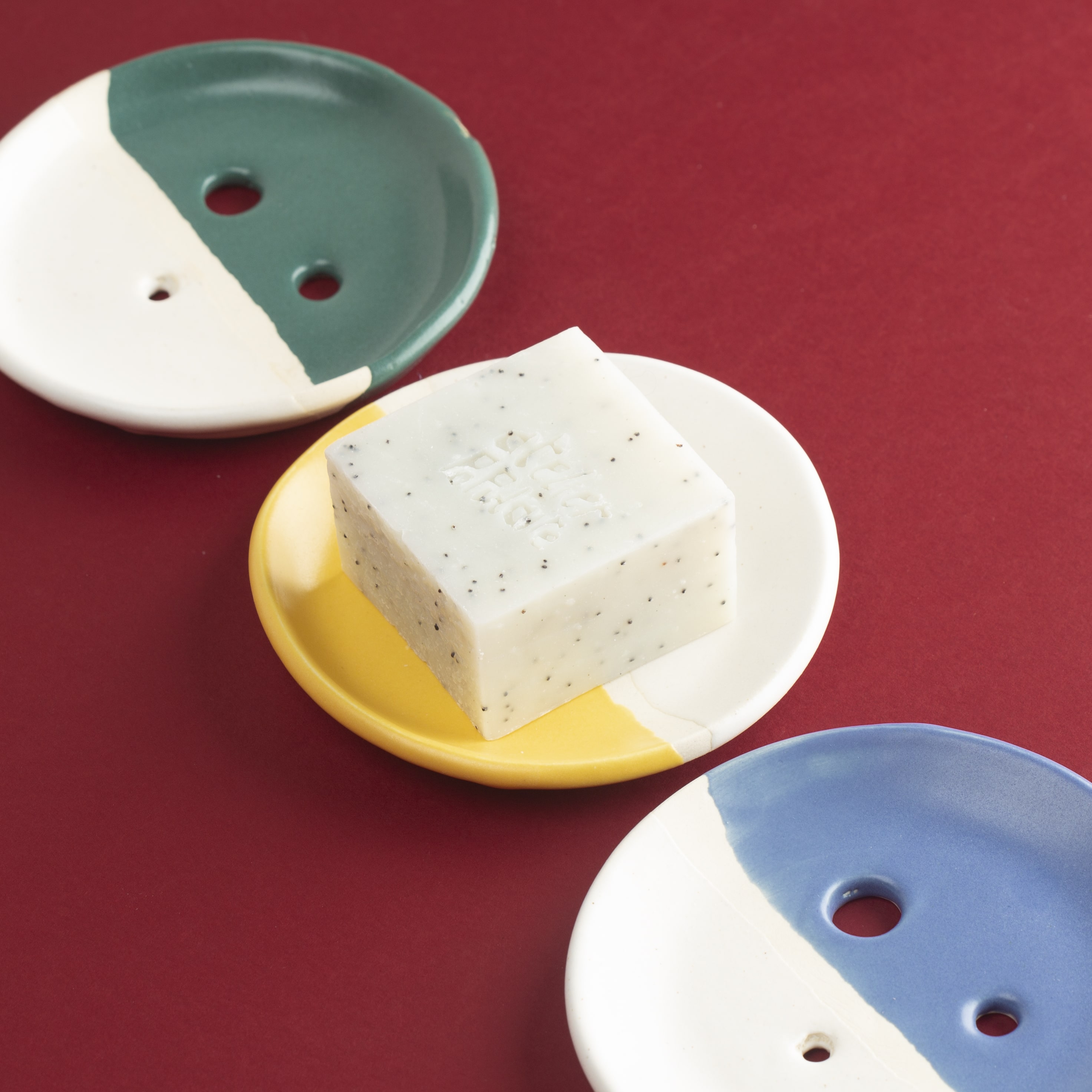 Porte-savon | Jaune en céramique 4