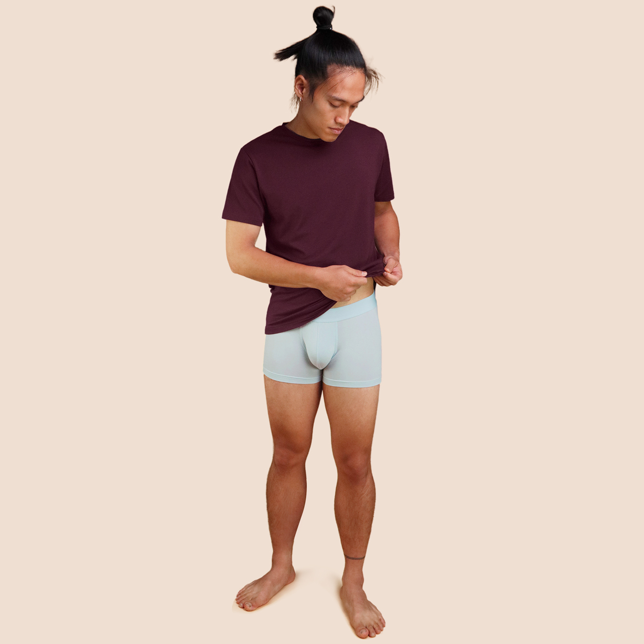 Boxer confort bleu ciel pour homme Pétrone