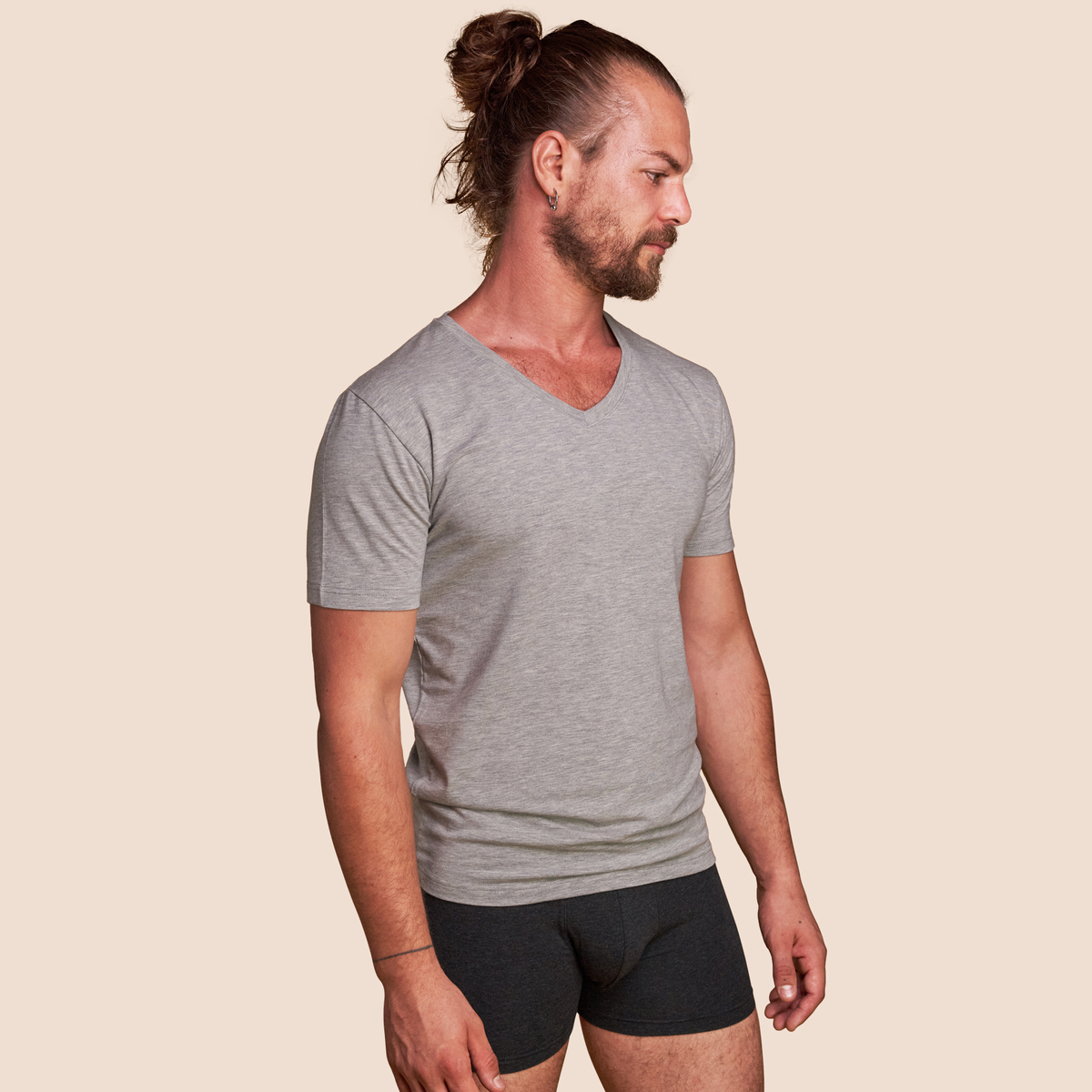 Maillot de corp gris chiné pour homme Pétrone