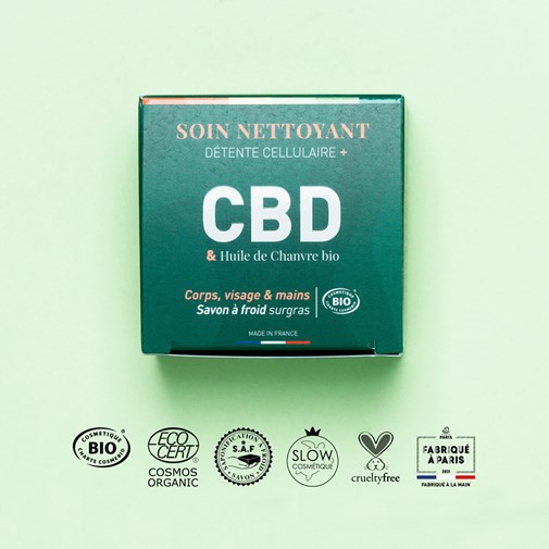 Soin Nettoyant Détente cellulaire + CBD | Savon à froid surgras certifié BIO