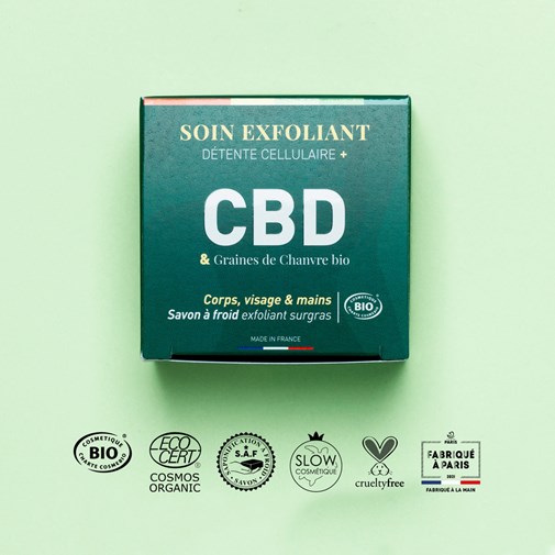 Soin Exfoliant Détente cellulaire + CBD | Savon à froid surgras certifié BIO