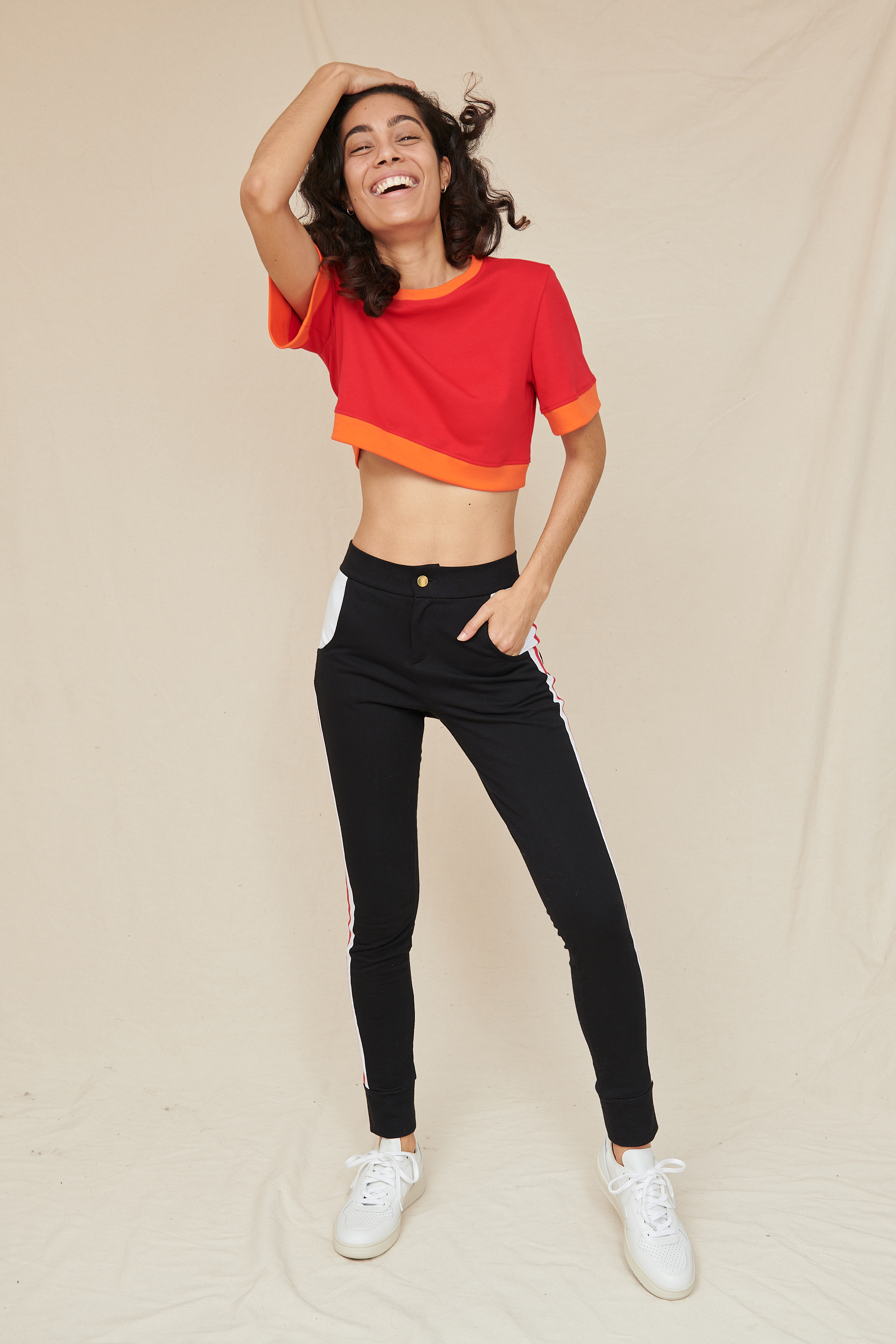 Pantalon Christi bandes contrastantes et coton bio Look