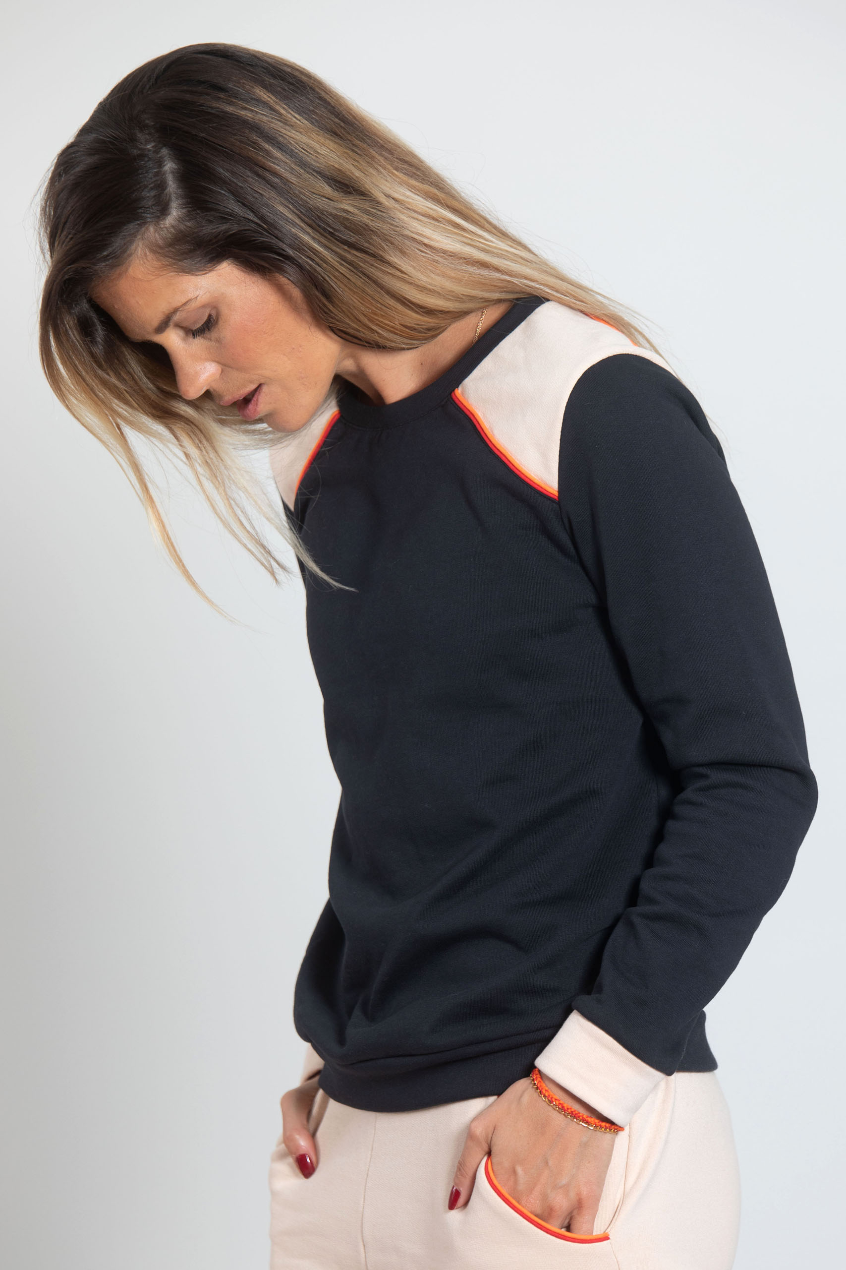 Sweatshirt Thea avec épaules contrastantes et coton bio GOTS Cote