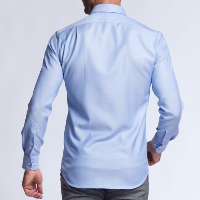 chemise Biella Wolbe oxford royal bleu ciel en laine merinos superfine
