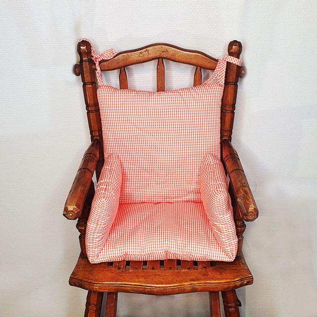 Coussin de Chaise Haute en Coton Bio Vichy 2