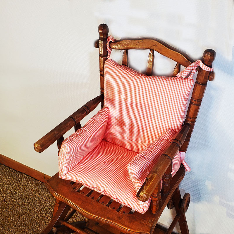 Coussin de Chaise Haute en Coton Bio Vichy 3