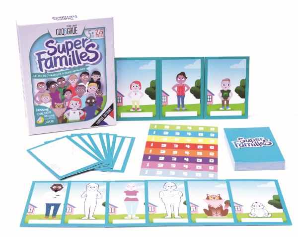 Un jeu à créer soi même avec des coloriages des autocollants et des dessins fabriqué en France