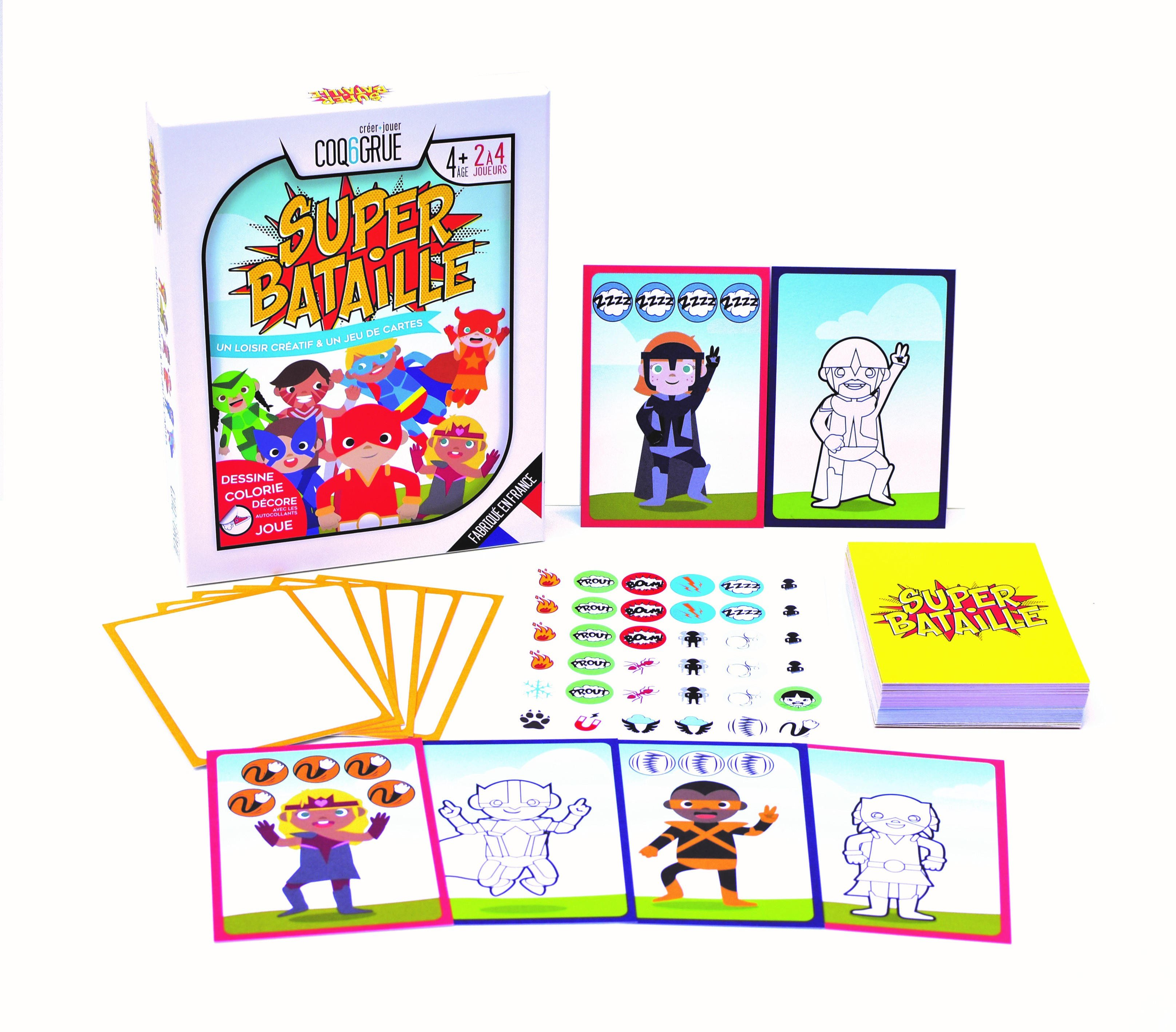 Super Bataille le jeu de bataille créatif à personnaliser avec des cartes à colorier et à dessiner