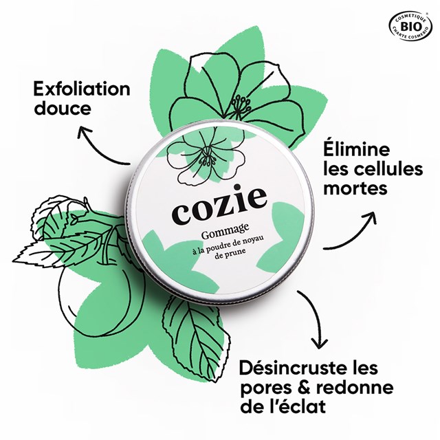 Gommage visage doux à la poudre de noyau de prune - 50ml 3