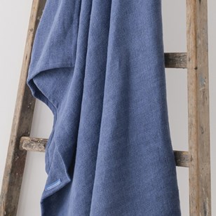 Plaid en lin lourd indigo - 130x200 cm