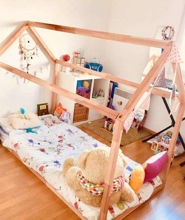 Lit cabane montessori en bois 90x190 cm 4