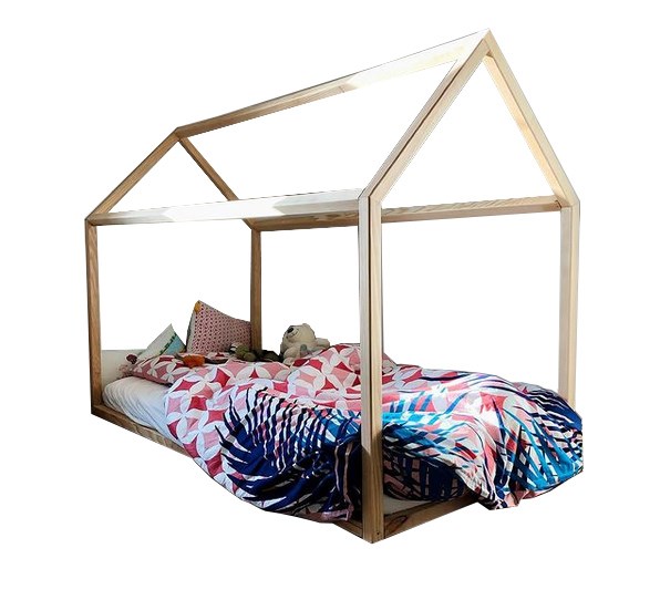 Lit cabane montessori en bois 90x190 cm