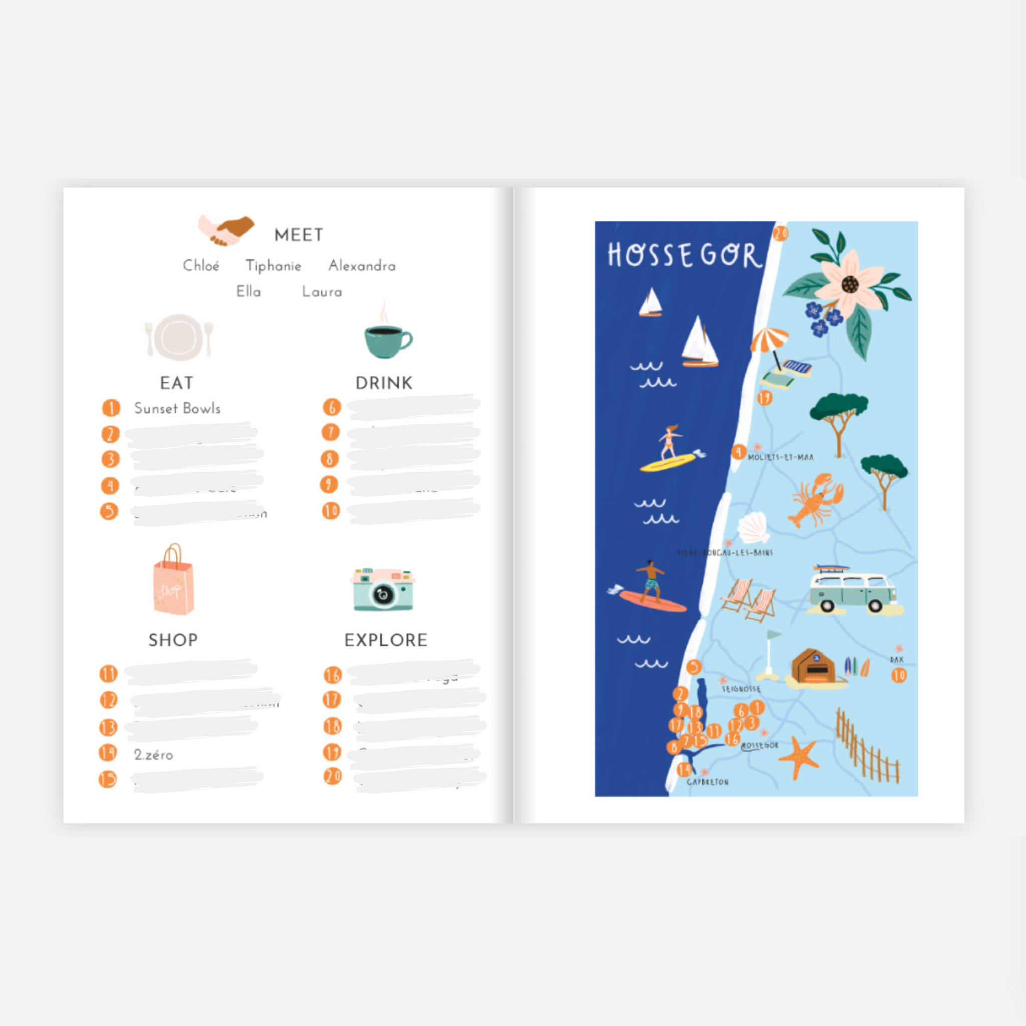 City-guide de Hossegor illustré et engagé - Format papier A6 4