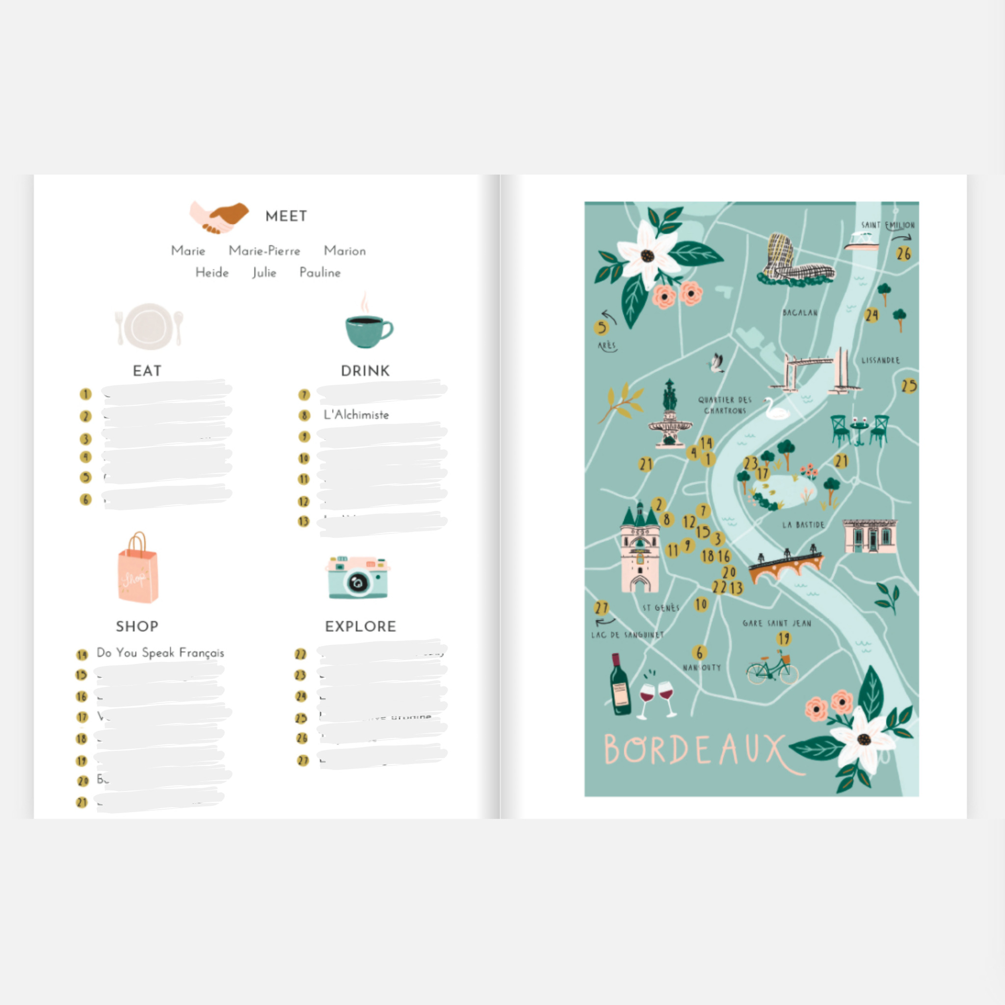 City-guide de Bordeaux illustré et engagé - Format papier A6 4