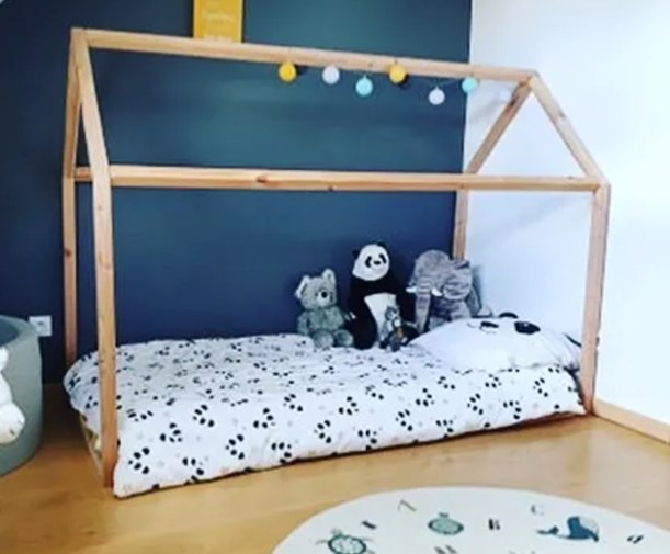 Lit cabane montessori en bois 70x160 cm