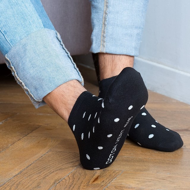 Les socquettes à pois en coton BIO | Noir/blanc 4
