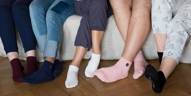 Les chaussettes basses unies en coton BIO | Bleu 3