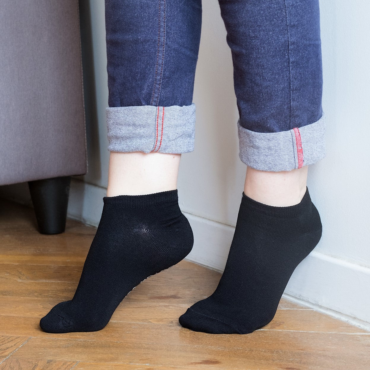 Les socquettes unies en coton BIO | Noir 5