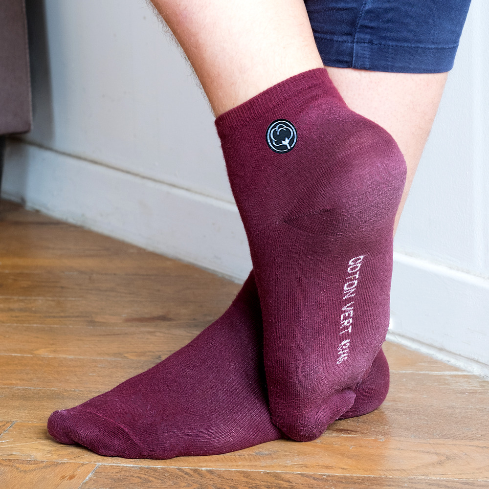 Les chaussettes basses unies en coton BIO | Bordeaux 6