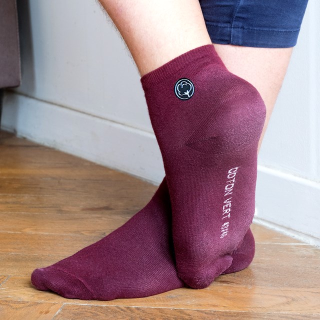 Les chaussettes basses unies en coton BIO | Bordeaux 6