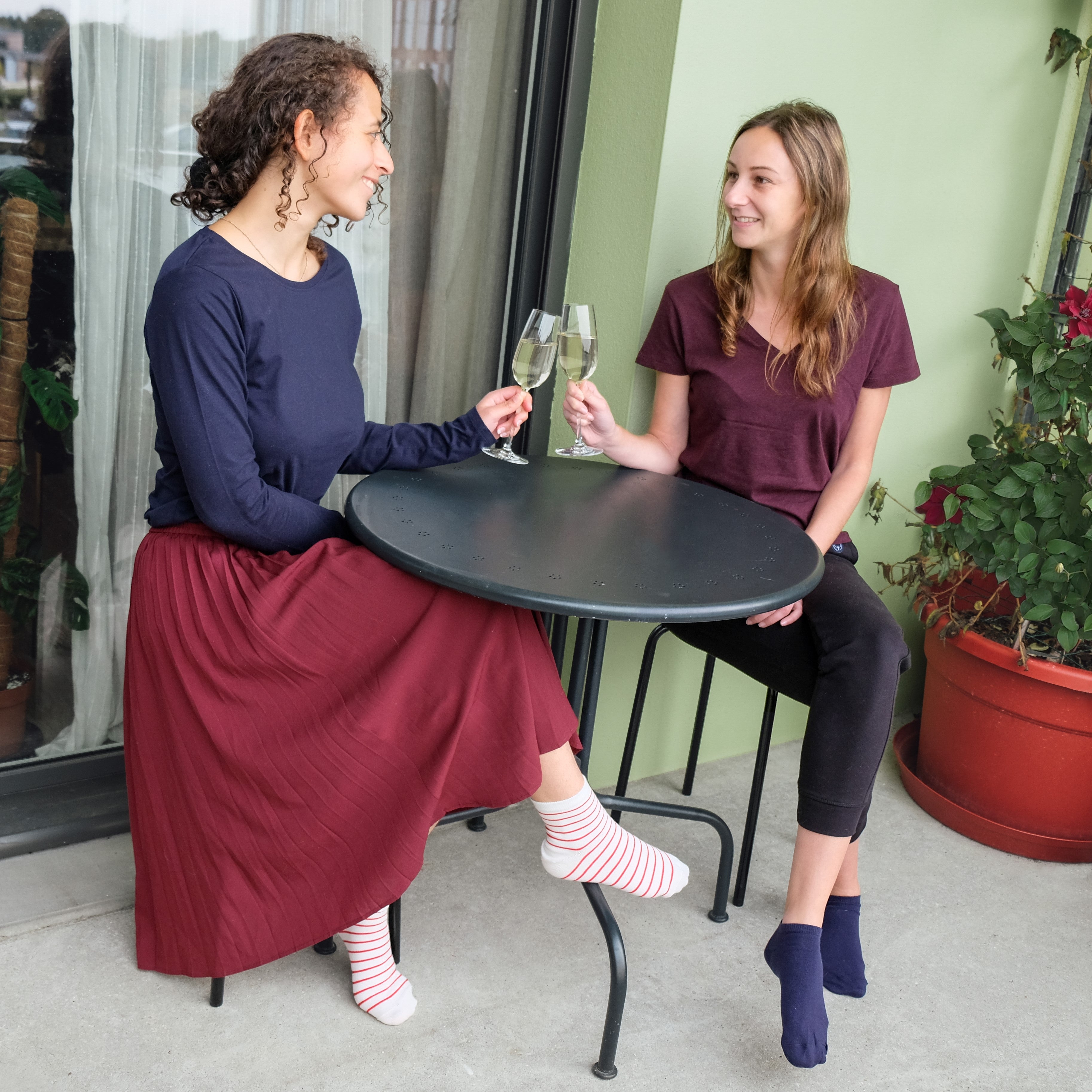 Les chaussettes basses rayées en coton BIO | Blanc/rouge 9