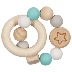 Hochet Élastique - Etoile Turquoise- Fabriqué en Allemagne 