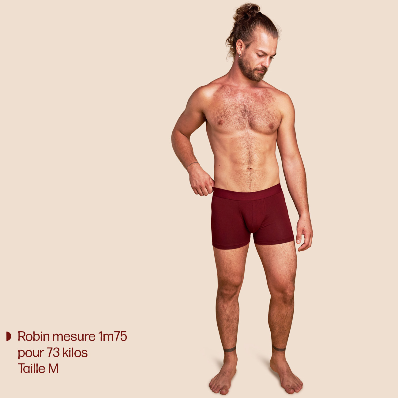 Boxer confort bordeaux pour homme Pétrone