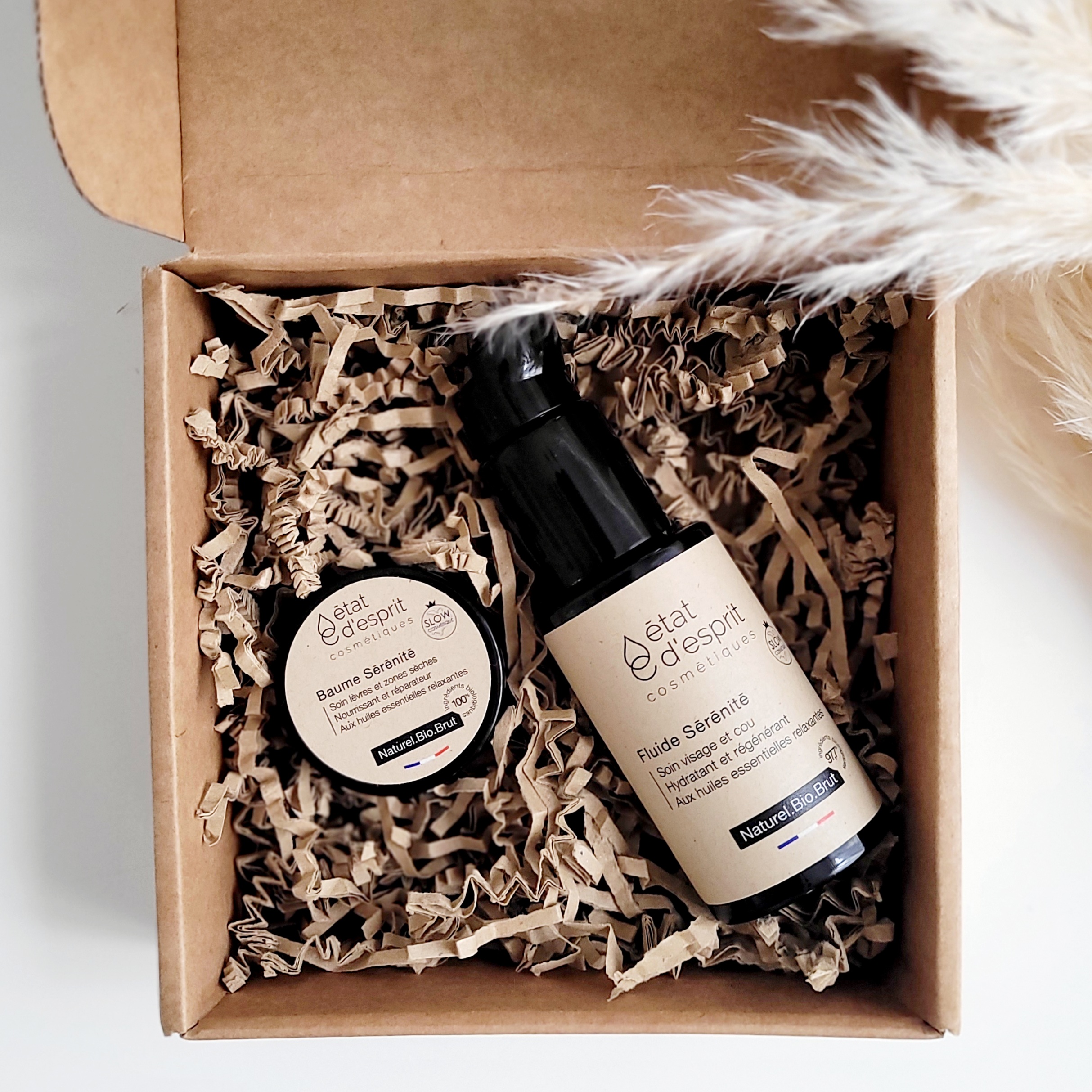 Coffret Sérénité deux soins pour la peau BIO et naturels