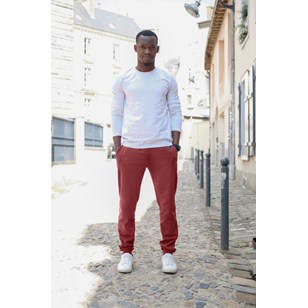 DOUBLON Le jogging mixte bordeaux coton bio