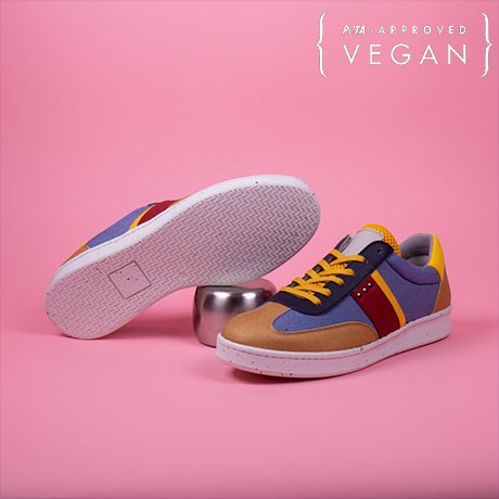 Baskets VIVACE Curry, Bleu Jean et Jaune 100% recyclée et végane Semelle