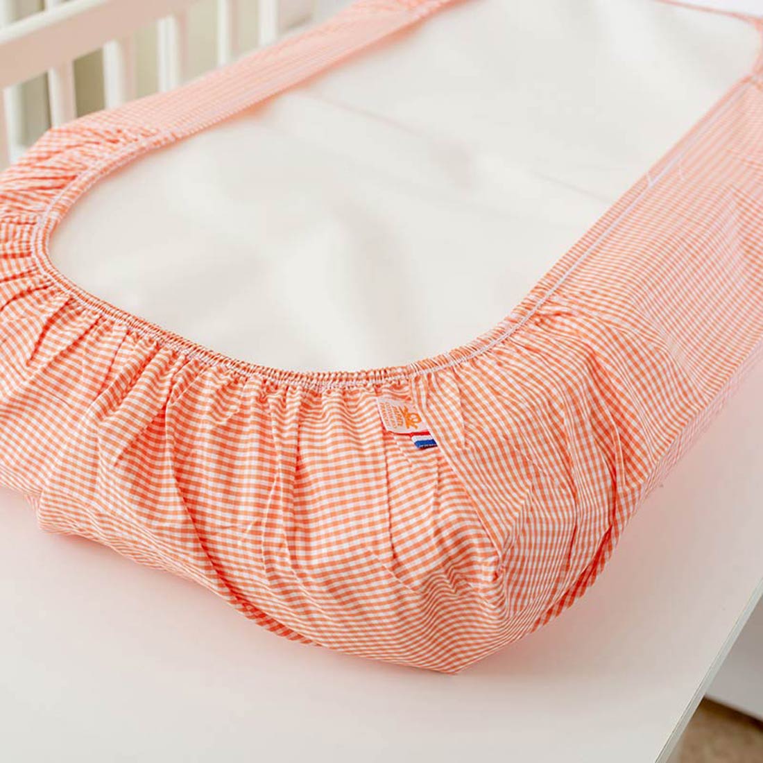 Housse de Matelas à Langer en Coton Bio Vichy 5