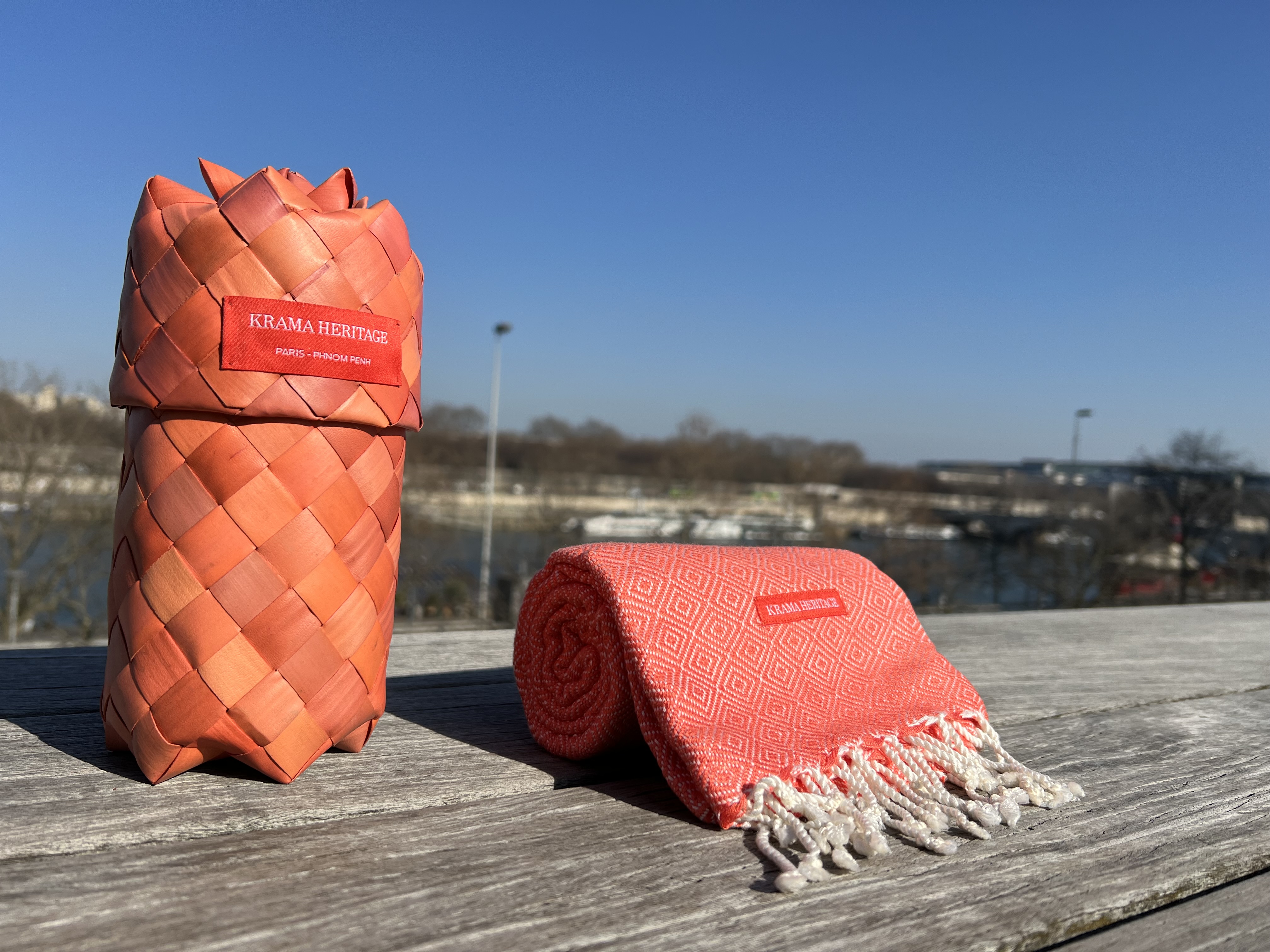 Le Krama Chaud Orange Corail 6