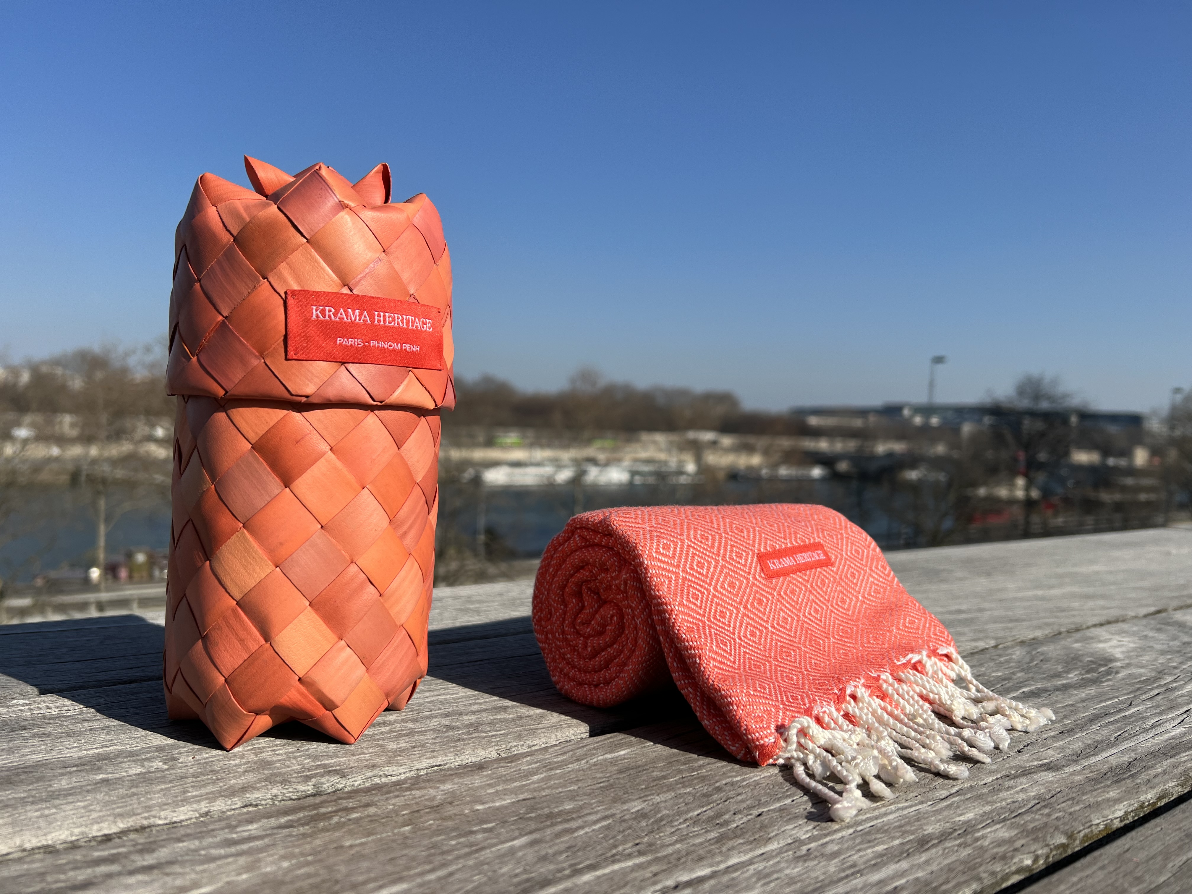 Le Krama Chaud Orange Corail 7