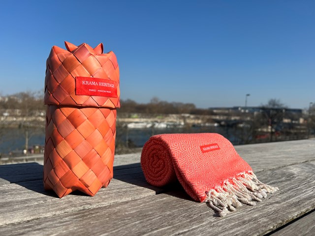 Le Krama Chaud Orange Corail 7