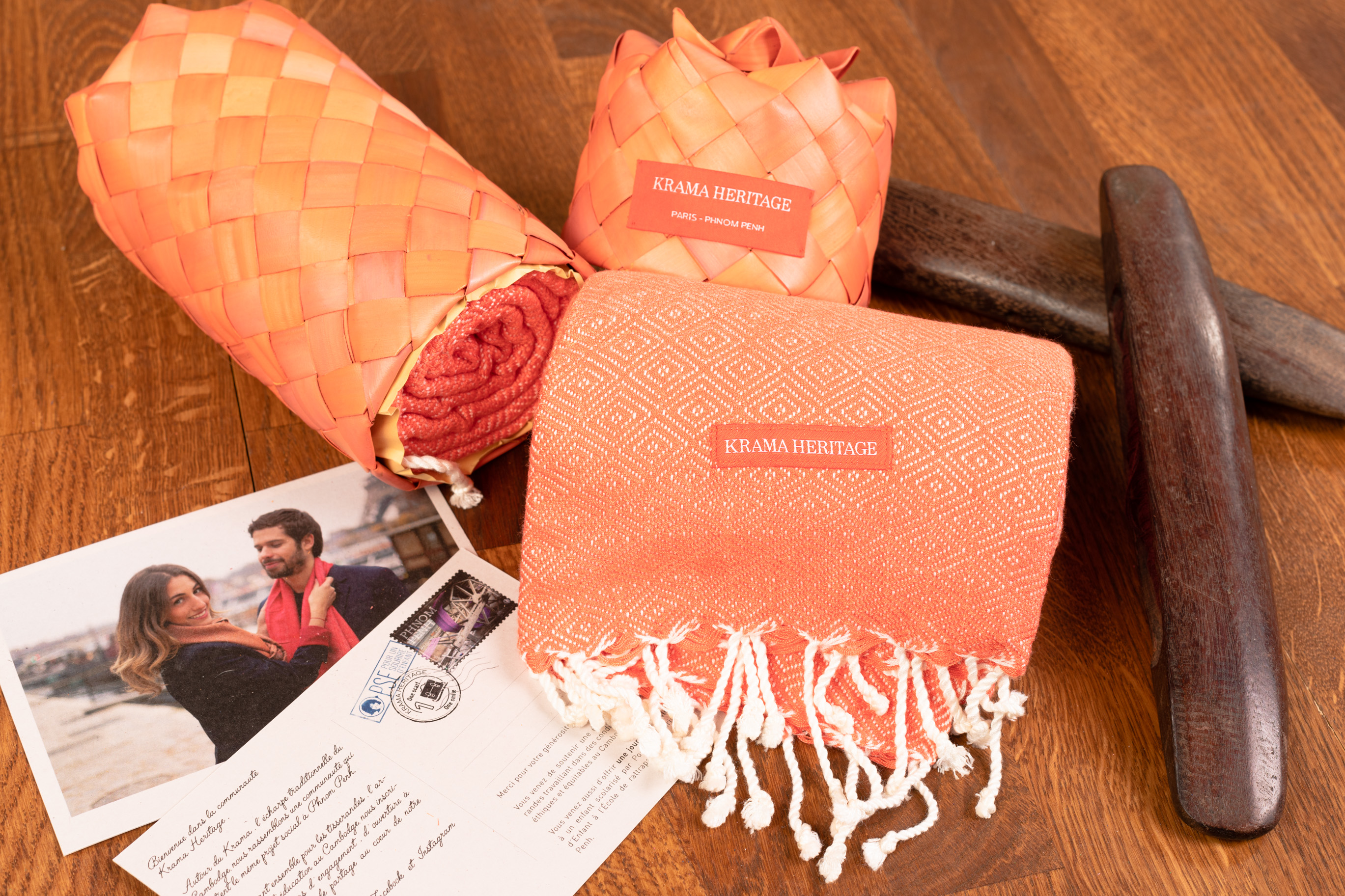 Le Krama Chaud Orange Corail 2