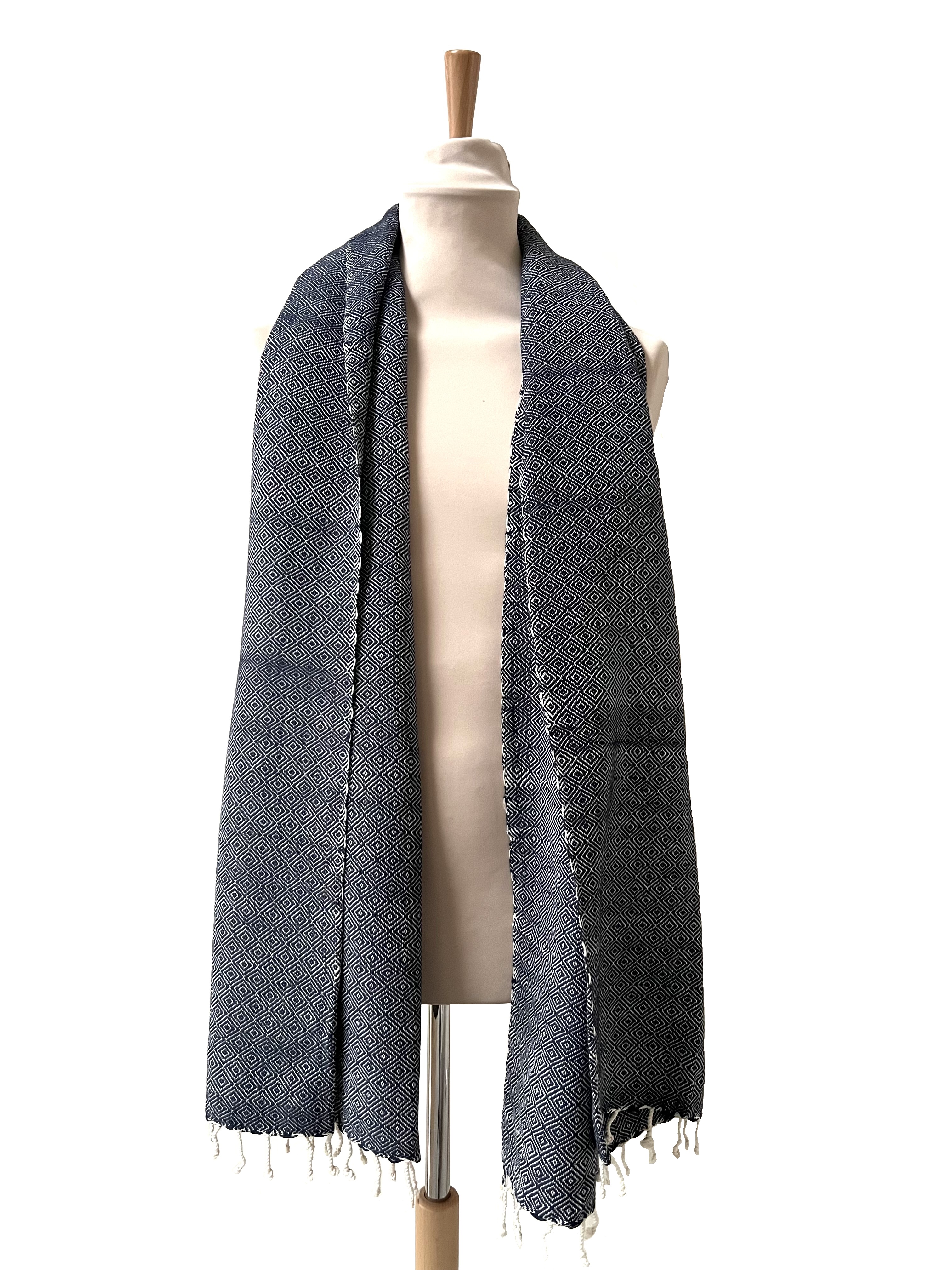 Le Grand Krama Chaud Bleu Marine 5