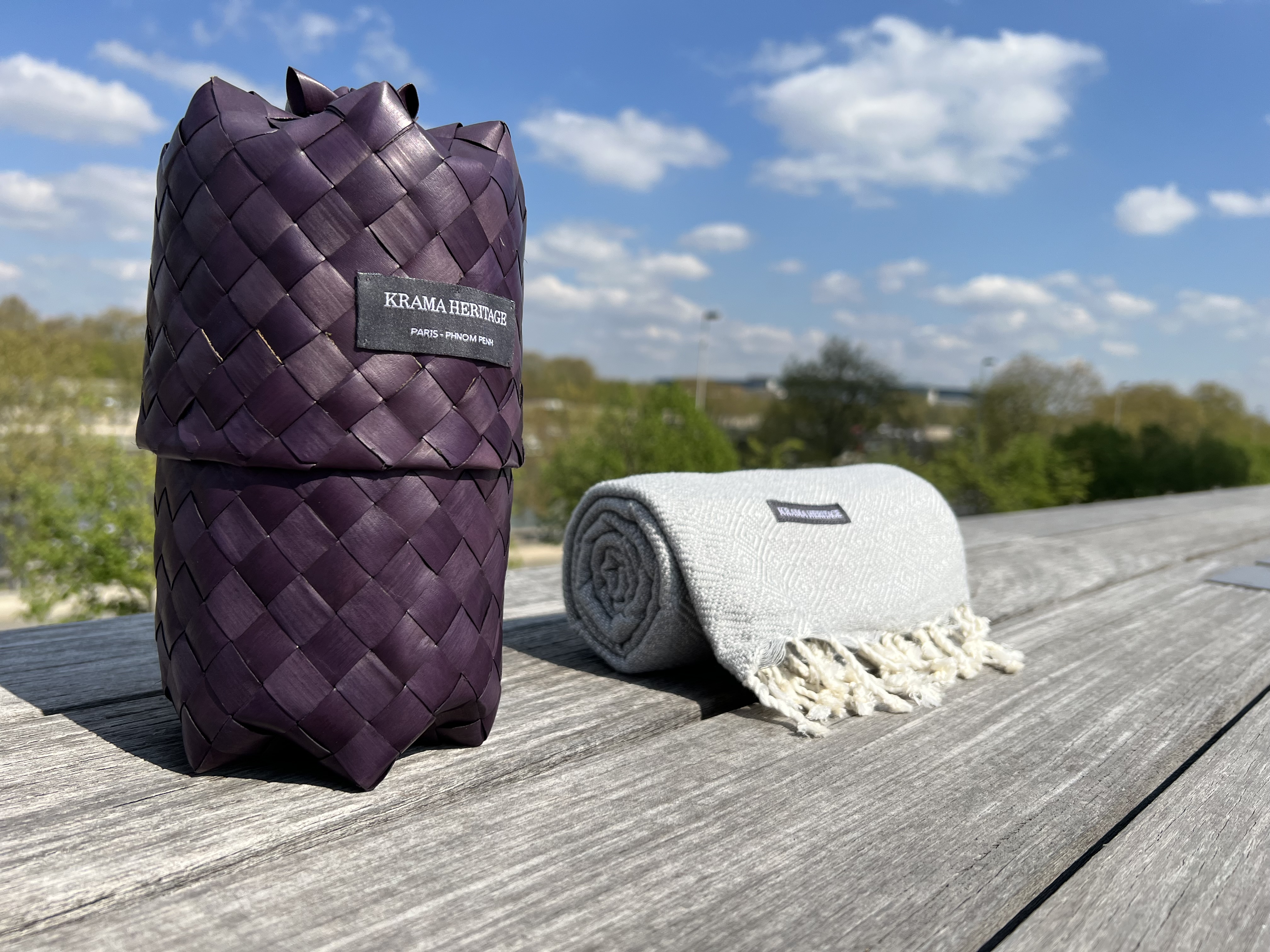 Le Grand Krama Chaud Gris Perle 7