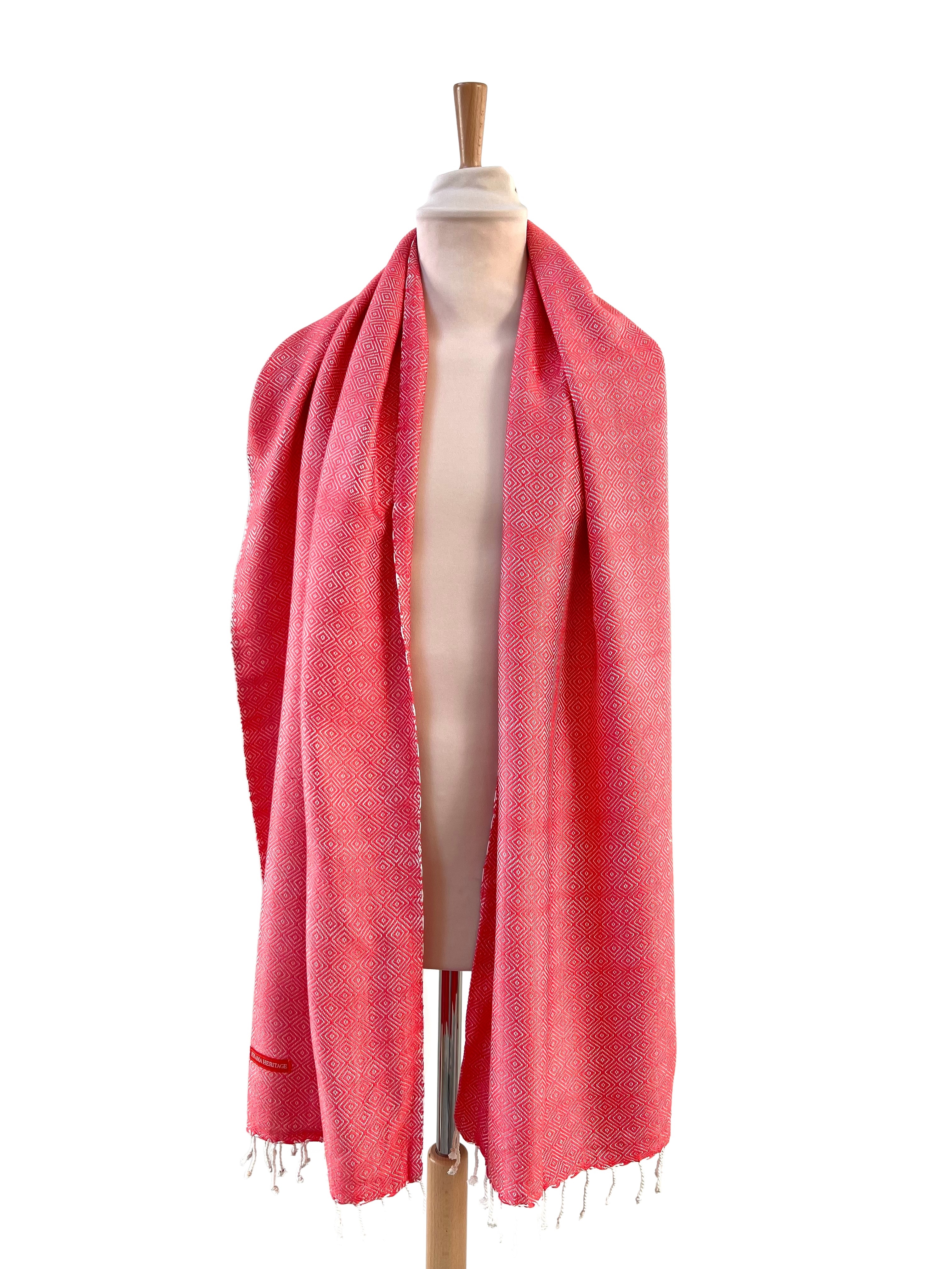 Le Grand Krama Chaud Orange Corail 6