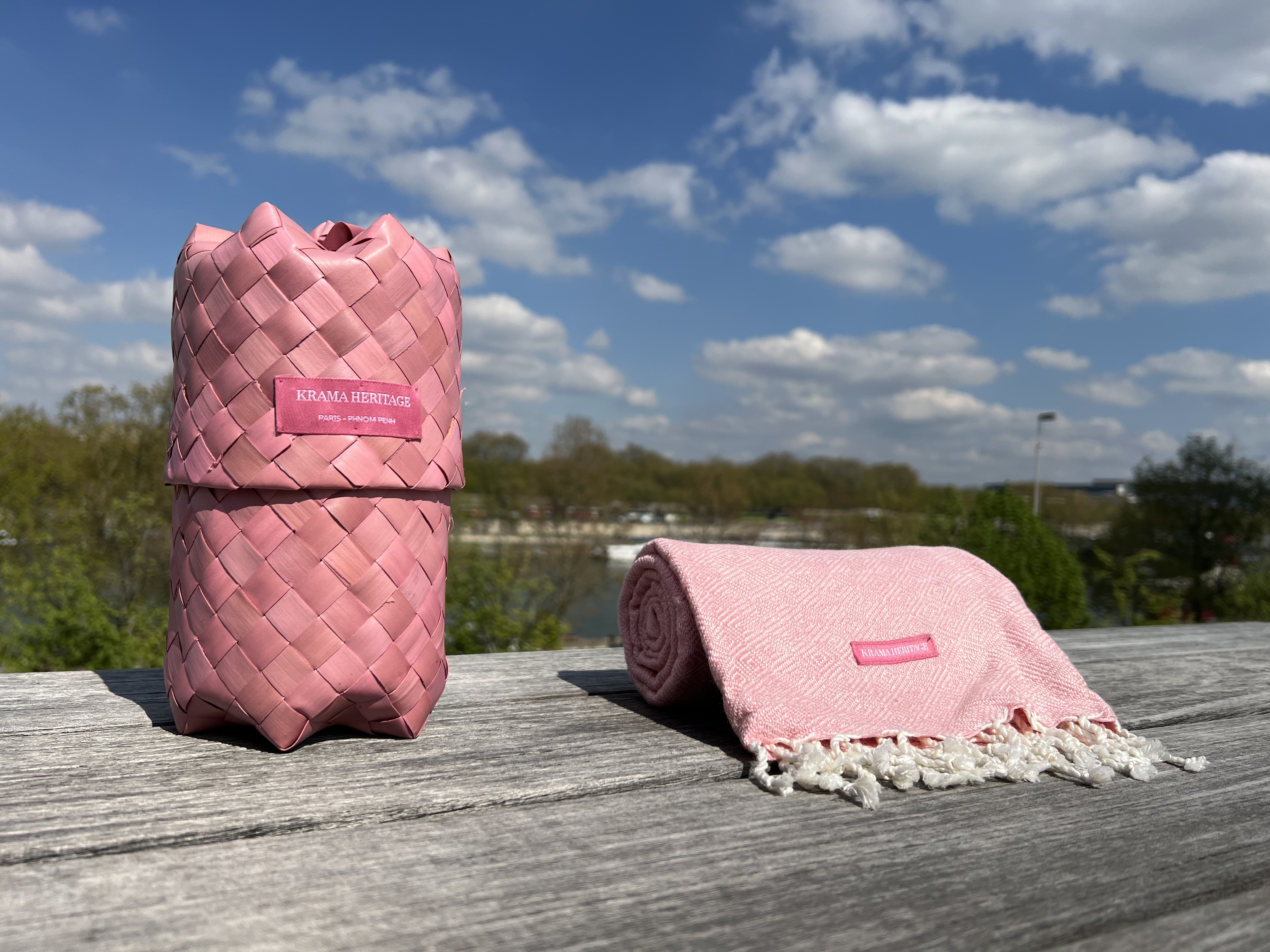 Le Grand Krama Chaud Rose Clair 6