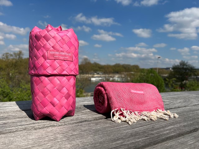 Le Grand Krama Chaud Rose Bonbon 6