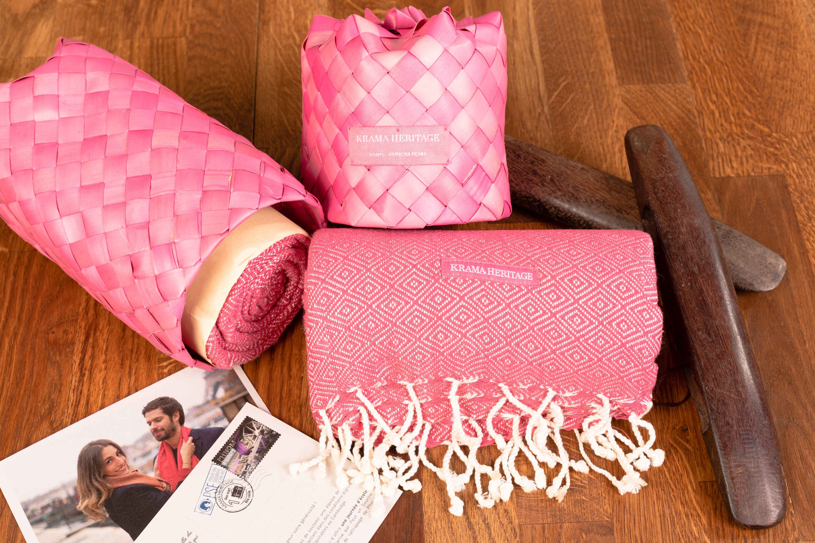 Le Grand Krama Chaud Rose Bonbon 2