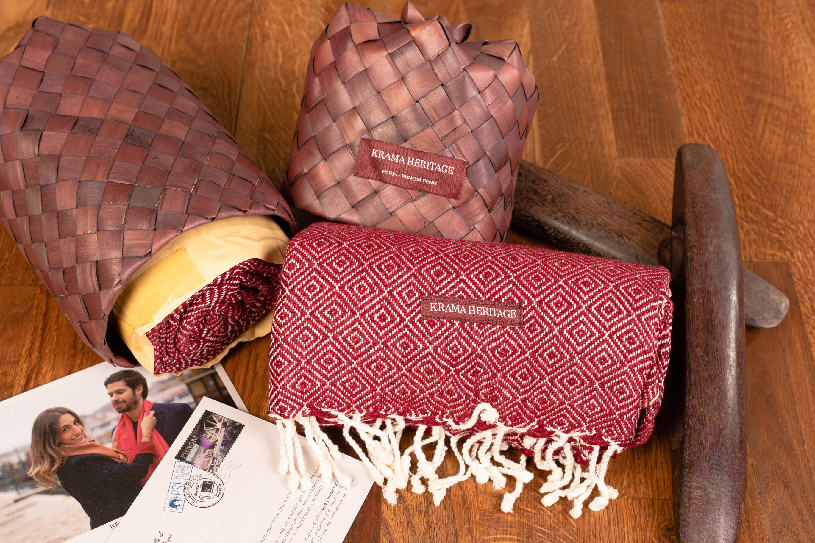 Le Grand Krama Chaud Rouge Brique 2